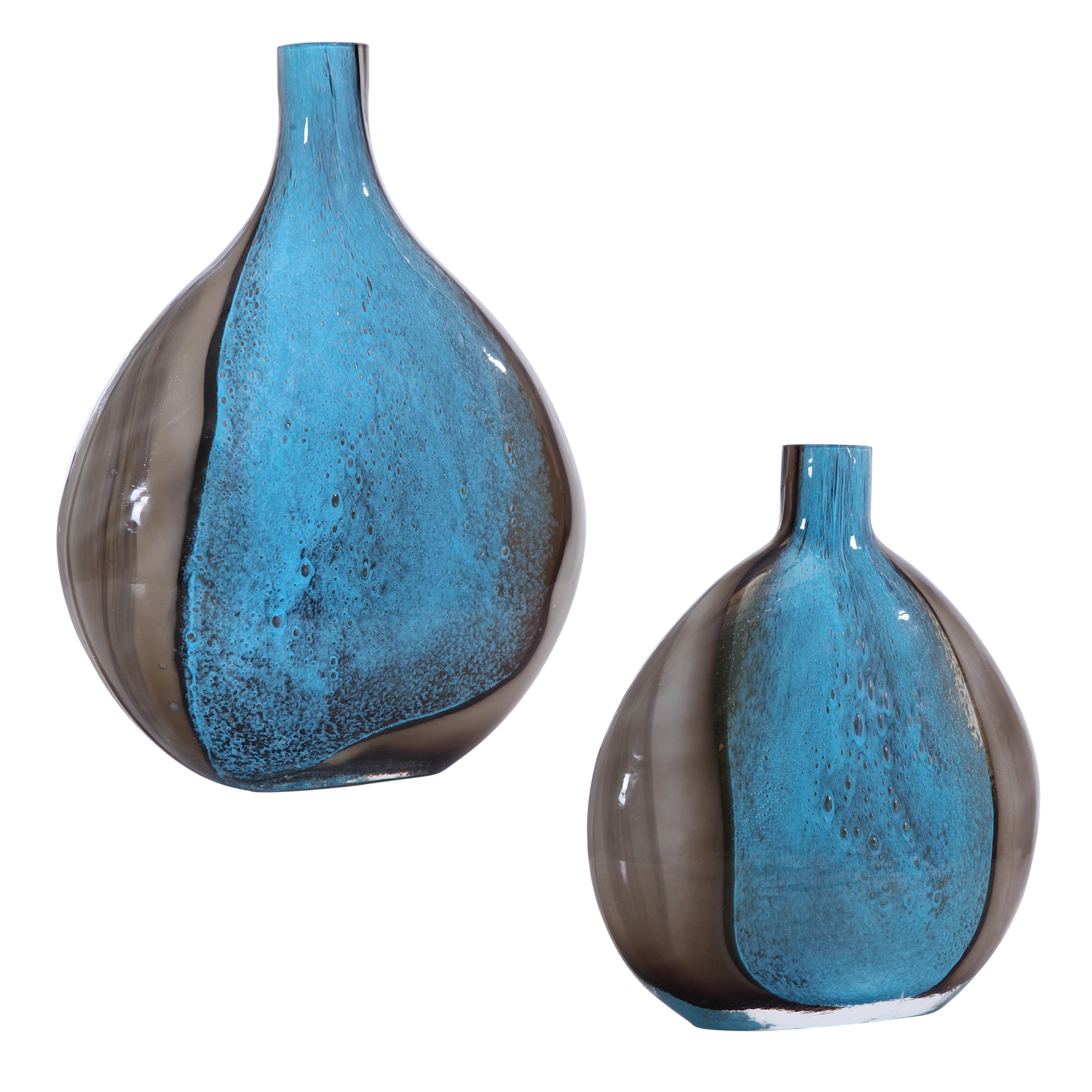 Uttermost Sconset Blue and White Earthenware Vases Set of 3 